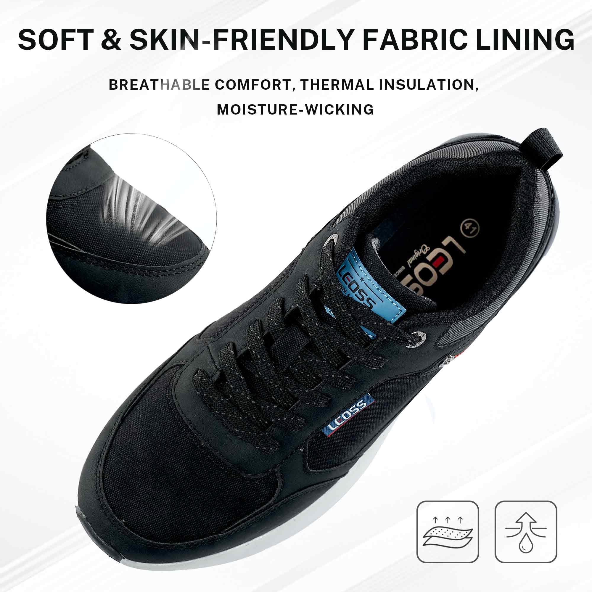 LEOSS ORIGINAL Scarpe da Ginnastica Uomo Sneaker con Lacci Scarpe da Città Scarpe da Escursionismo Casual Scarpe da Walking in Pelle Sportive