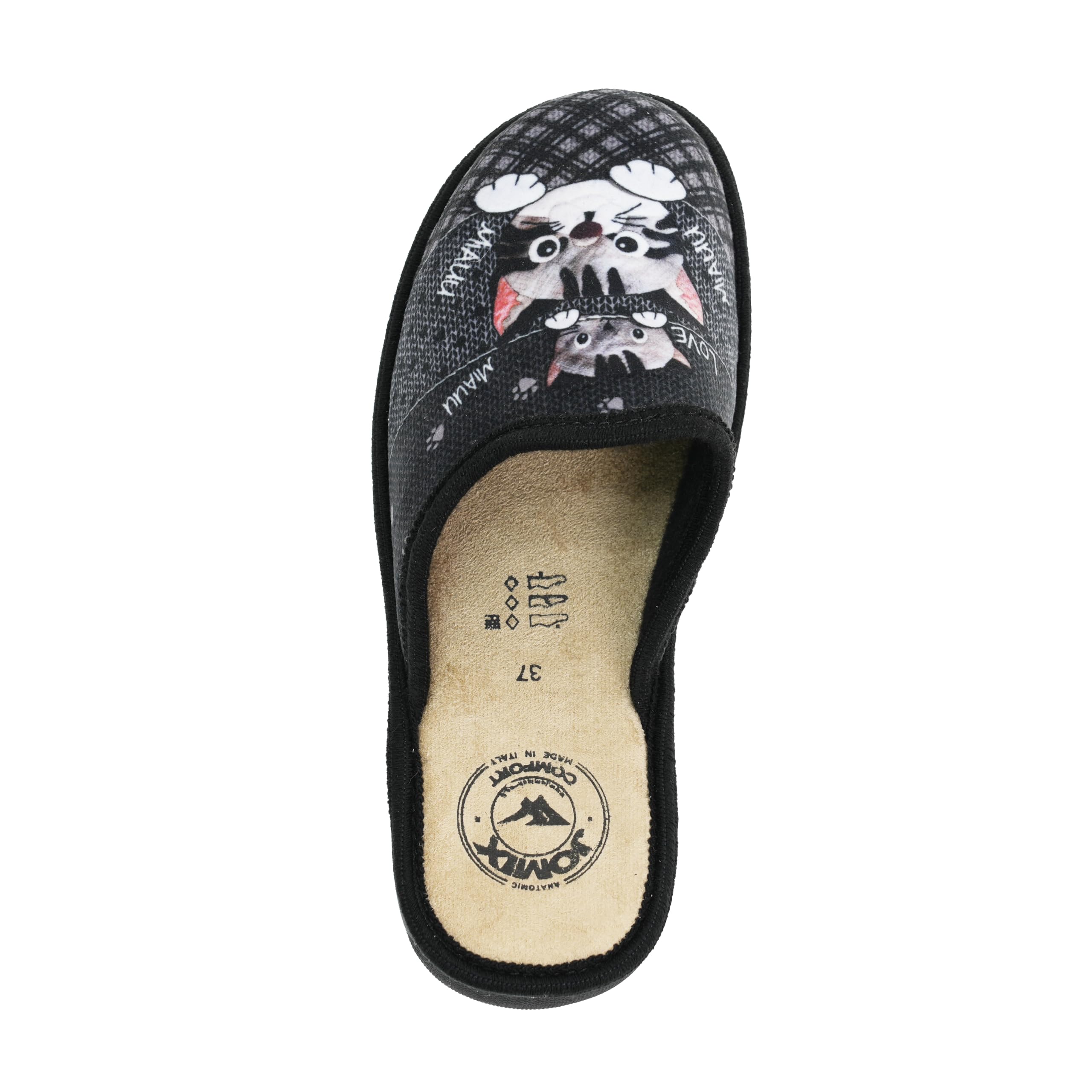 JOMIX Hausschuhe Damen Pantoletten mit Absatz Winter Bequeme Anatomische Pantoffeln Made in Italy
