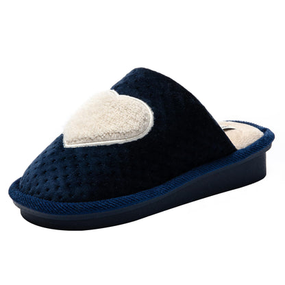 JOMIX Winter Hausschuhe Damen Warme Plüsch Pantoffeln Herzen Weiche Puschen Keilabsatz Slippers Indoor