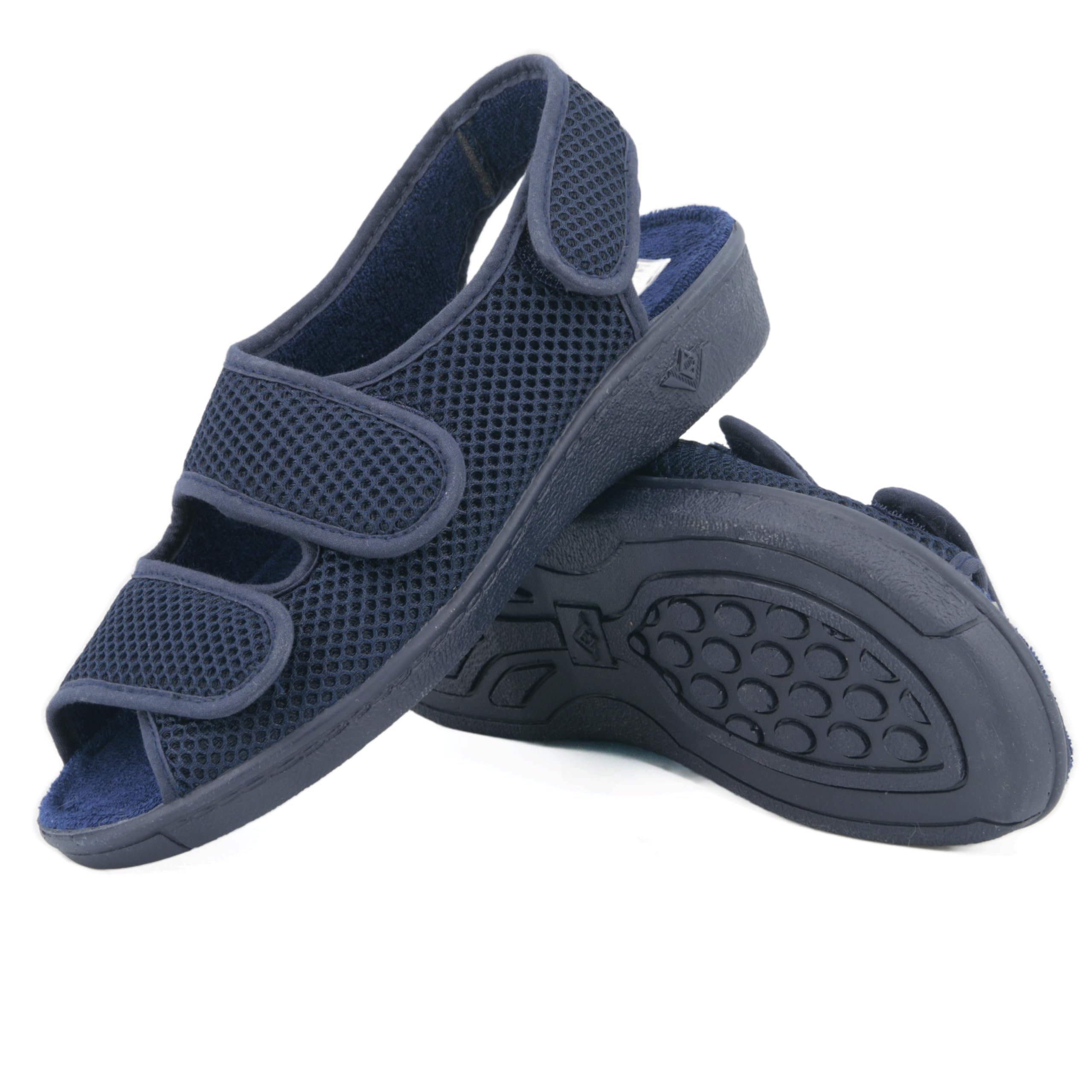 JOMIX Gesundheitsschuhe Damen Orthopädische Hauschuhe Diabetiker Schuhe Weiche Keilabsatz Hallux Valgus Schuhe mit Klettverschluss Sandalen Rutschfeste