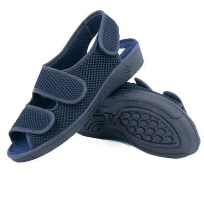 JOMIX Gesundheitsschuhe Damen Orthopädische Hauschuhe Diabetiker Schuhe Weiche Keilabsatz Hallux Valgus Schuhe mit Klettverschluss Sandalen Rutschfeste