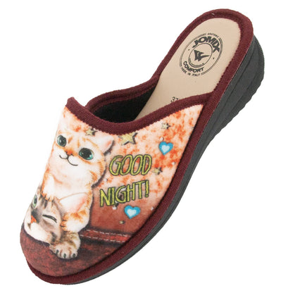 JOMIX Ciabatte Donna Gatti Chiuse con Zeppa Pantofole Anatomiche