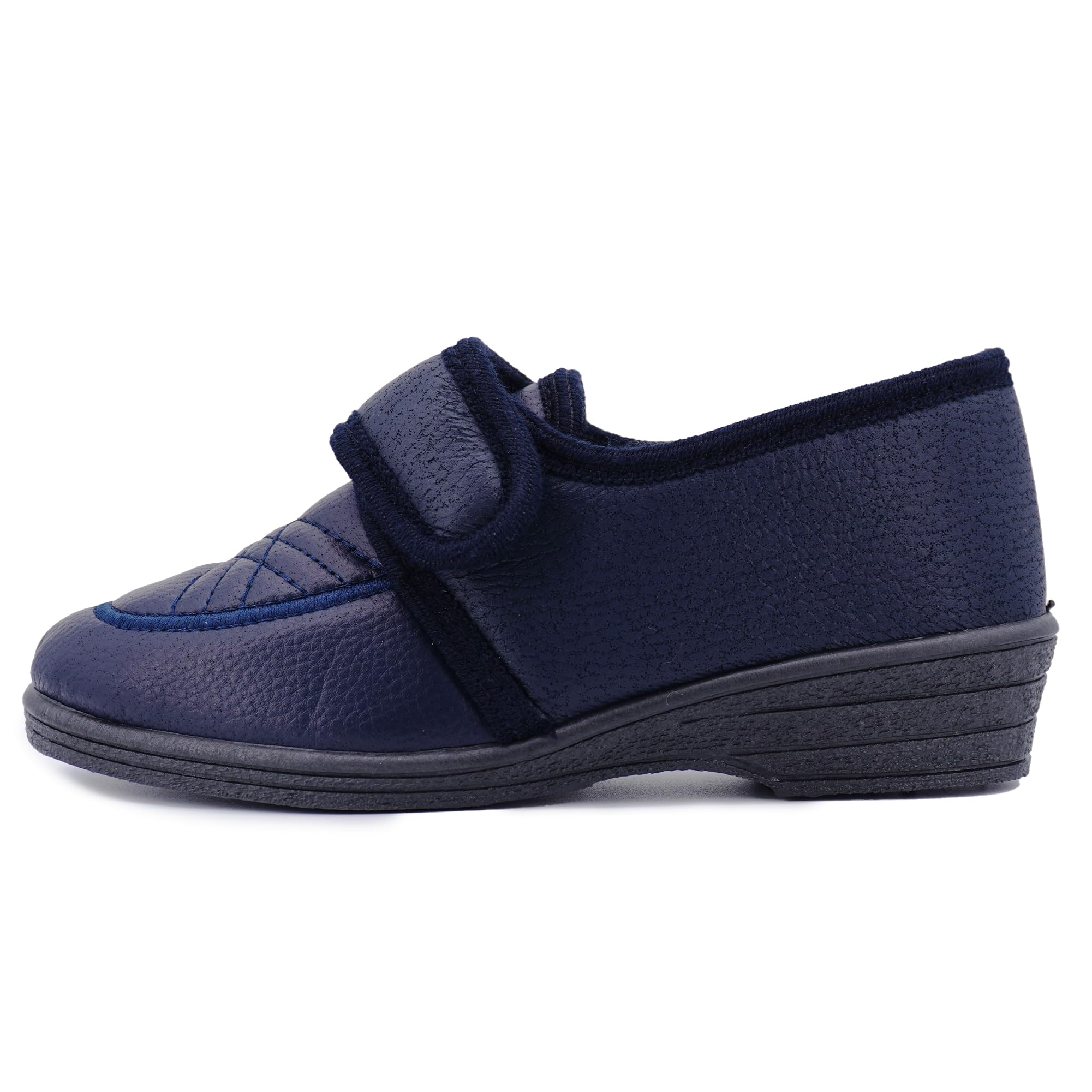 JOMIX Hausschuhe Damen mit Klettverschluss Orthopädisch Pantoffeln Anatomisch Weite Passform für Geschwollene Füße Hallux Valgus Rutschfeste Gummisohle Leicht und Bequem Hergestellt in Italien