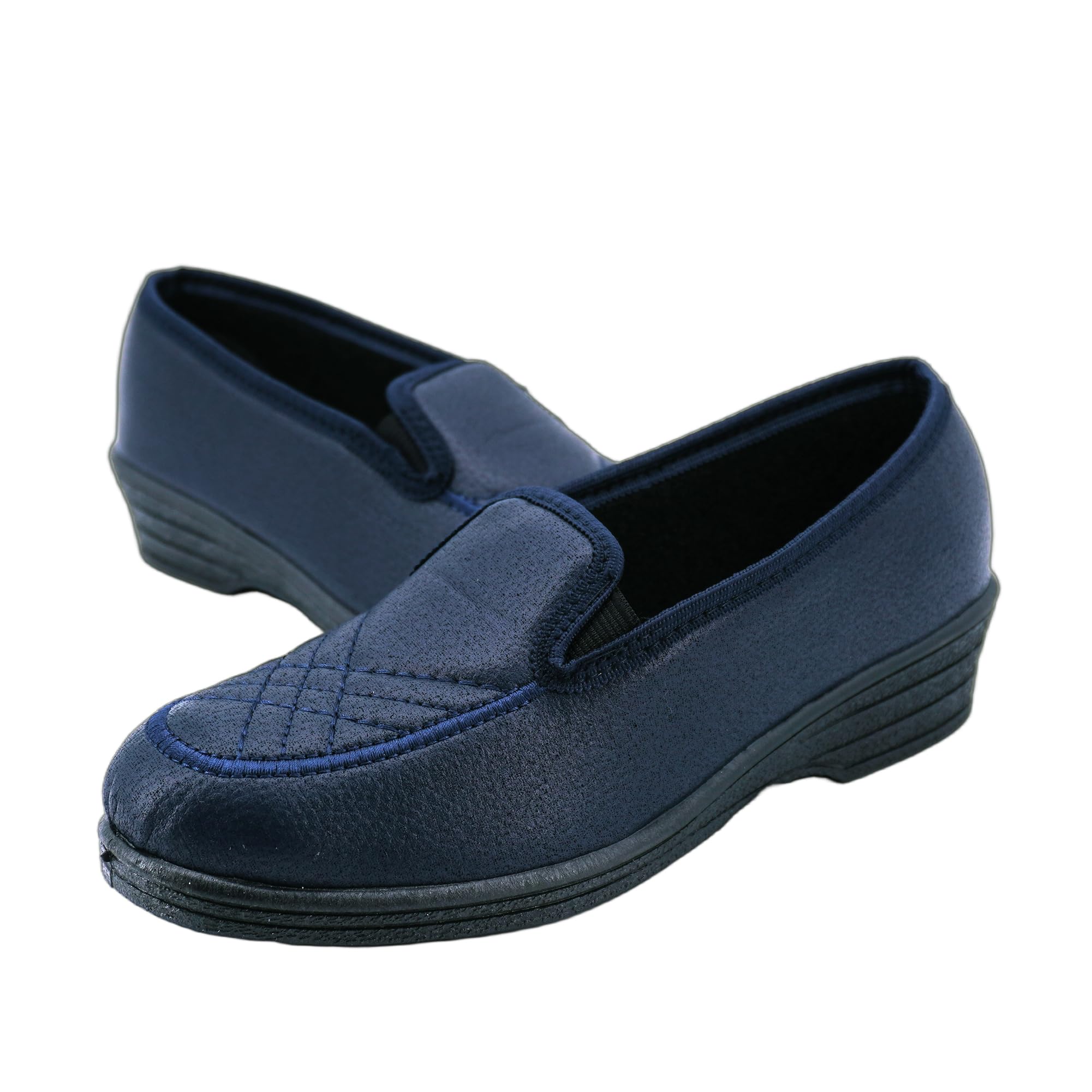 JOMIX Hausschuhe Damen Geschlossen Rutschfest mit Gummisohle - Bequeme Pantoffeln Slipper für Empfindliche Füße und Senioren Leichte Mokassin Hergestellt in Italien