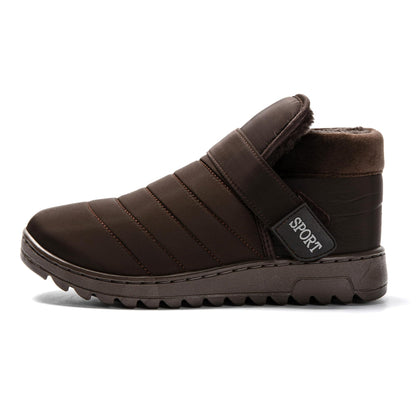 JOMIX Unisex Winter Stiefeletten Warme Gefüttert Winterstiefel Puff Klettverschluss Winterschuhe Herren Antirutsch Sohle Stiefel Outdoor Boots