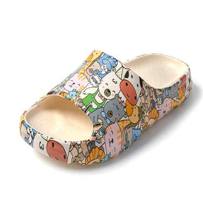 JOMIX Damen Badelatschen Sommer Dicke Sole Pantoletten 100% EVA Weiche Badeschuhe Süße Schlappen Lustig Sandalen