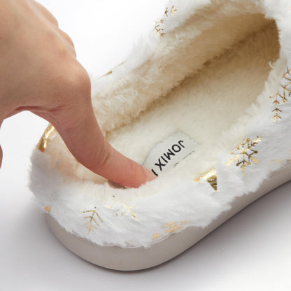 JOMIX Regalo Di Natale Ciabatte Donna Invernali Pantofole da Casa Morbide e Calde Elementi di Natale