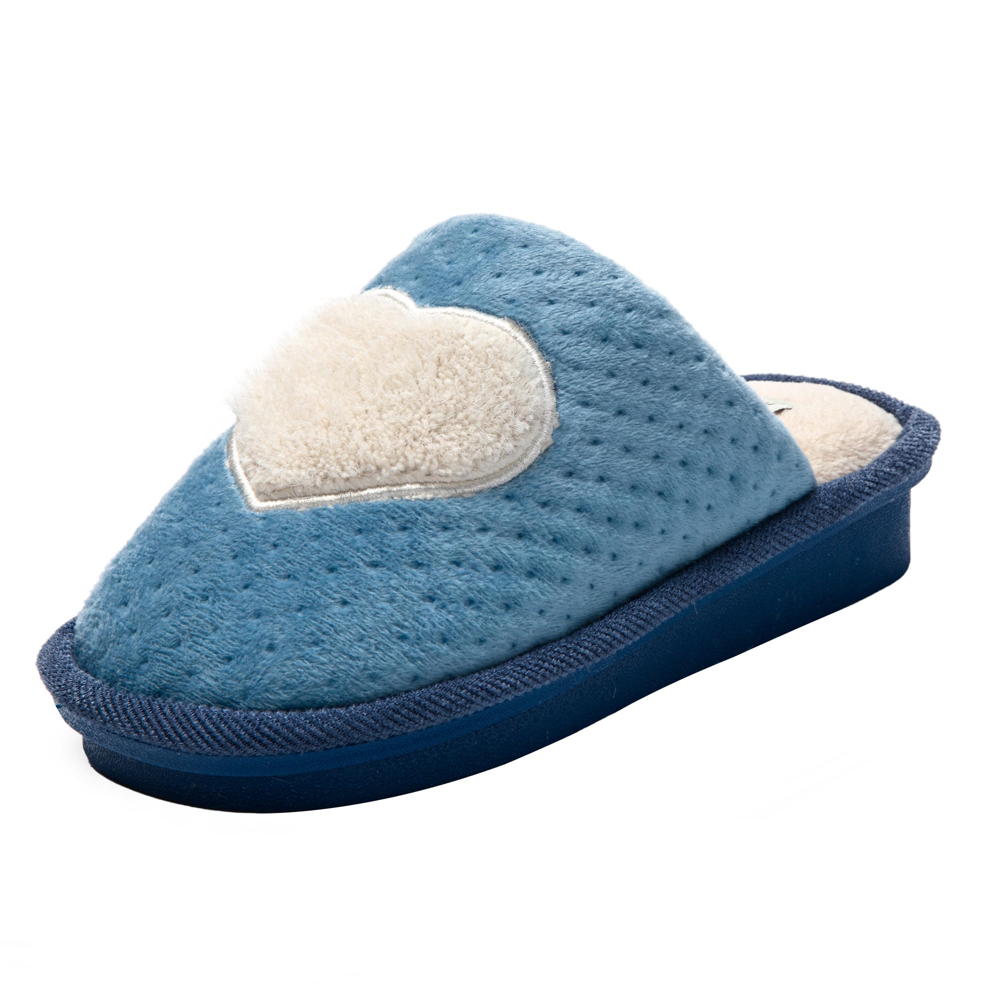 JOMIX Winter Hausschuhe Damen Warme Plüsch Pantoffeln Herzen Weiche Puschen Keilabsatz Slippers Indoor