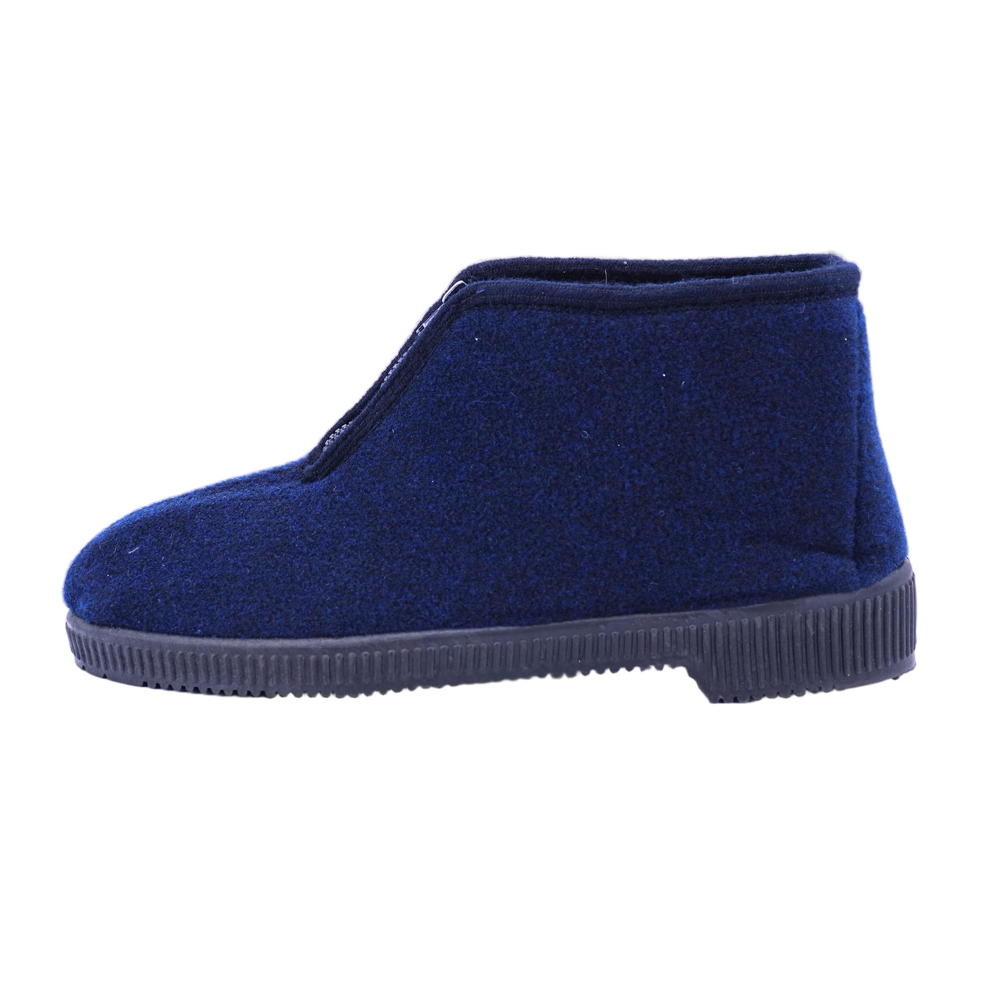 JOMIX Hausschuhe Herren Winter mit Reißverschluss Warme Rutschfeste Pantoffeln mit Gummisohle für Senioren Breite Füße Hausstiefel Knöchelhoch aus Filz Bequem Leicht Anzuziehen Made in Italy