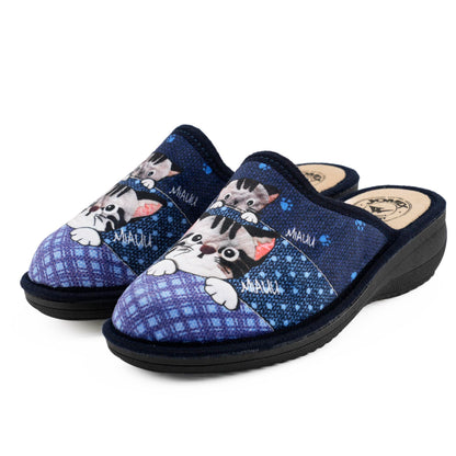 JOMIX Hausschuhe Damen Pantoletten mit Absatz Winter Bequeme Anatomische Pantoffeln Made in Italy