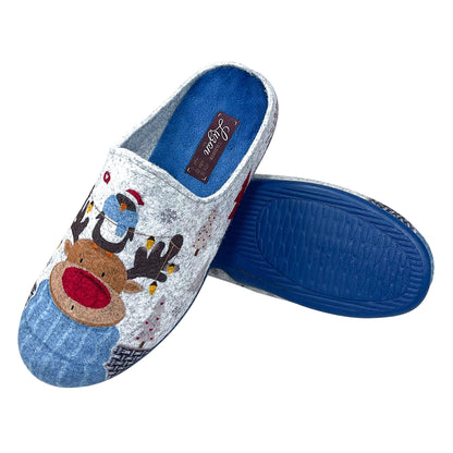JOMIX Damen Spanische Clog Filzclog Winter Flache Pantoffeln Lässige Slippers Bunte Cartoon Hausclog Hausschuhe Indoor Outdoor