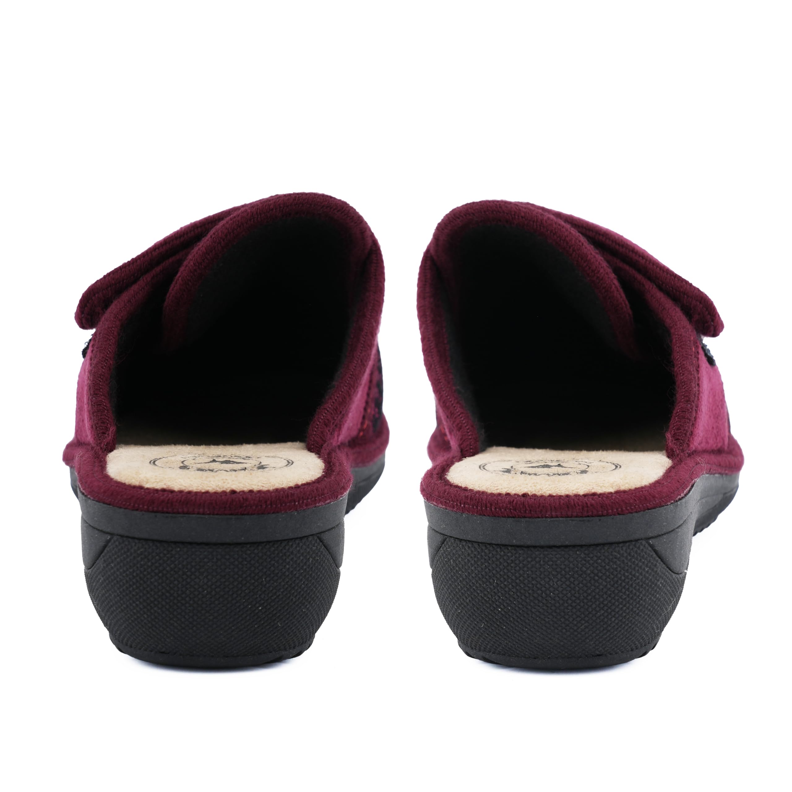 JOMIX Hausschuhe Damen Pantoletten mit Absatz Winter Bequeme Anatomische Pantoffeln Made in Italy