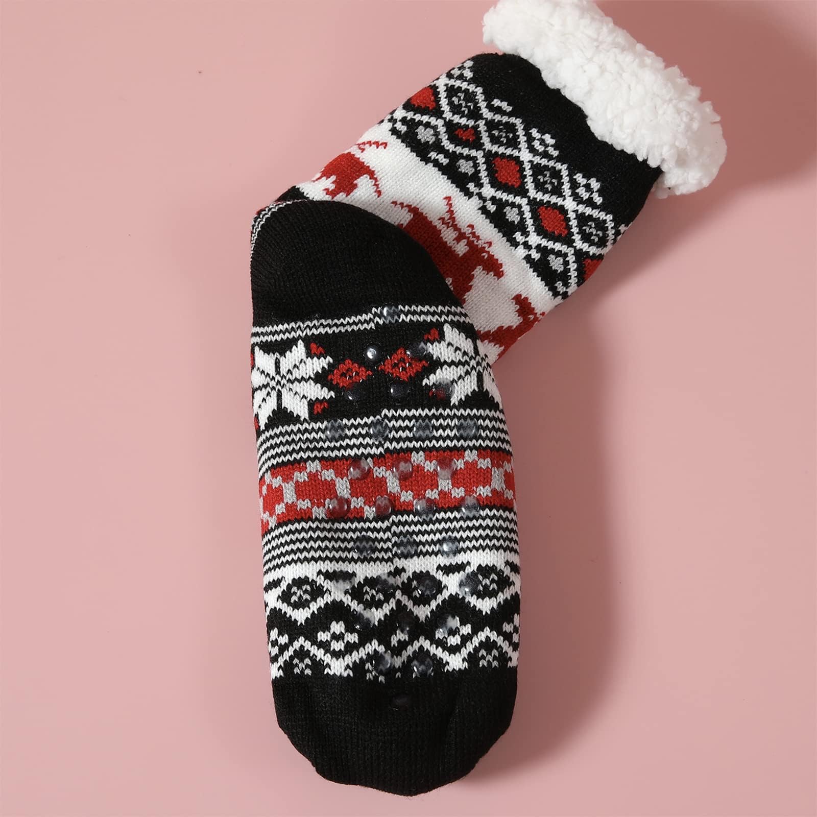JOMIX Winter Stoppersocken Damen Dicke Socken Rutschfeste Hüttensocken Anti-Rutsch Sohle Flauschige Haussocken Plüschsocken