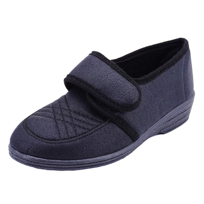 JOMIX Hausschuhe Damen mit Klettverschluss Orthopädisch Pantoffeln Anatomisch Weite Passform für Geschwollene Füße Hallux Valgus Rutschfeste Gummisohle Leicht und Bequem Hergestellt in Italien