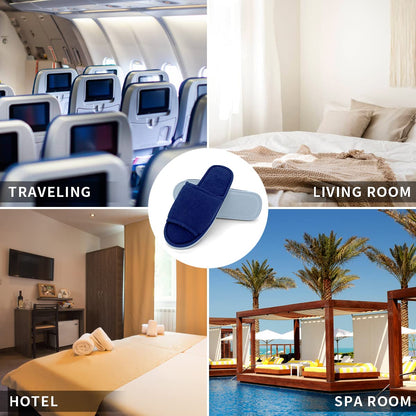 JOMIX Gäste Hausschuhe 2 Paar Gästehausschuhe Set Unisex Waschbare Frottierslipper Frottee Badeschuhe Reisen Hotel Pantoffeln Rustchfeste