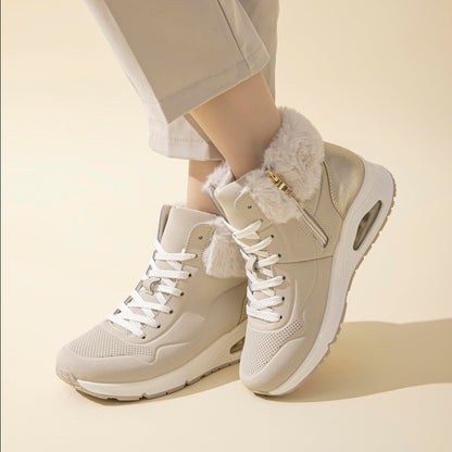 JOMIX Damen High Top Sneaker Winter Boots Warm Gefüttert Winterschuhe Freizeitschuhe mit Luftpolster