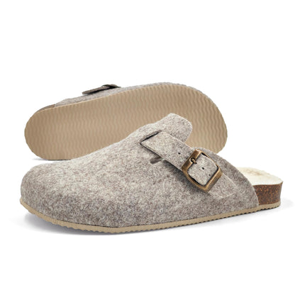 JOMIX Hausschuhe Damen Pantoletten Winter Bequeme Gefüttert Filzpantoffeln Made in Spanien