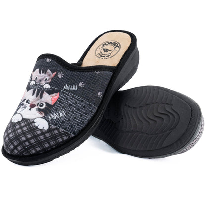 JOMIX Hausschuhe Damen Pantoletten mit Absatz Winter Bequeme Anatomische Pantoffeln Made in Italy