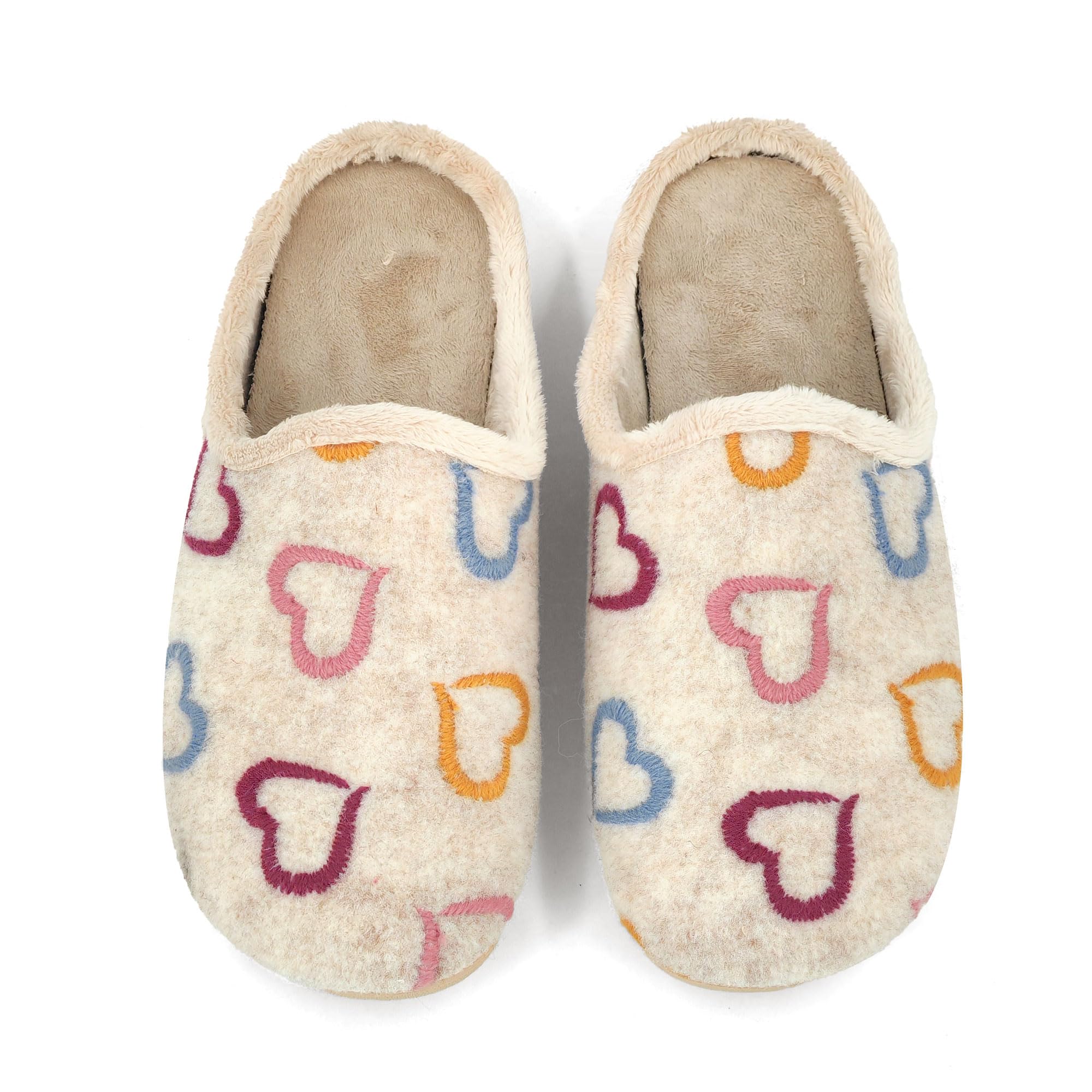 JOMIX Hausschuhe Damen Winter Gefütterte Pantoffeln Warme Plüsch Slippers Rutschfeste Puschen mit Fußbett