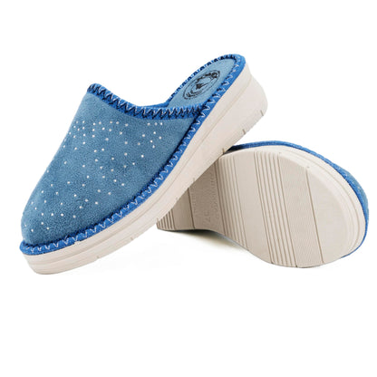 JOMIX Hausschuhe Damen Pantoletten mit Absatz Winter Bequeme Kunstwildleder Pantoffeln Made in Italy