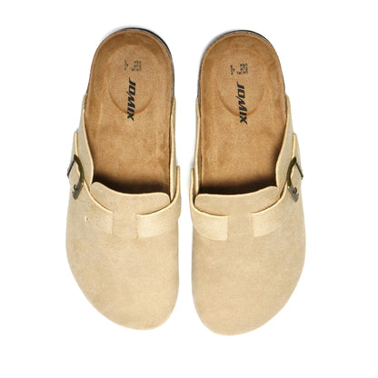 JOMIX Pantoletten Herren Sommer Clogs Leder Sandalen Bequeme Kork Fußbett Strand Outdoor