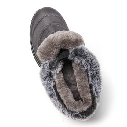 JOMIX Winterschuhe Damen Winterstiefel mit Klettverschluss Warme Hausschuhe Plüsch Wasserdicht Gefüttert Schuhe Rutschfest Outdoor Schuhe Plateau