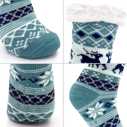 JOMIX Winter Stoppersocken Damen Dicke Socken Rutschfeste Hüttensocken Anti-Rutsch Sohle Flauschige Haussocken Plüschsocken