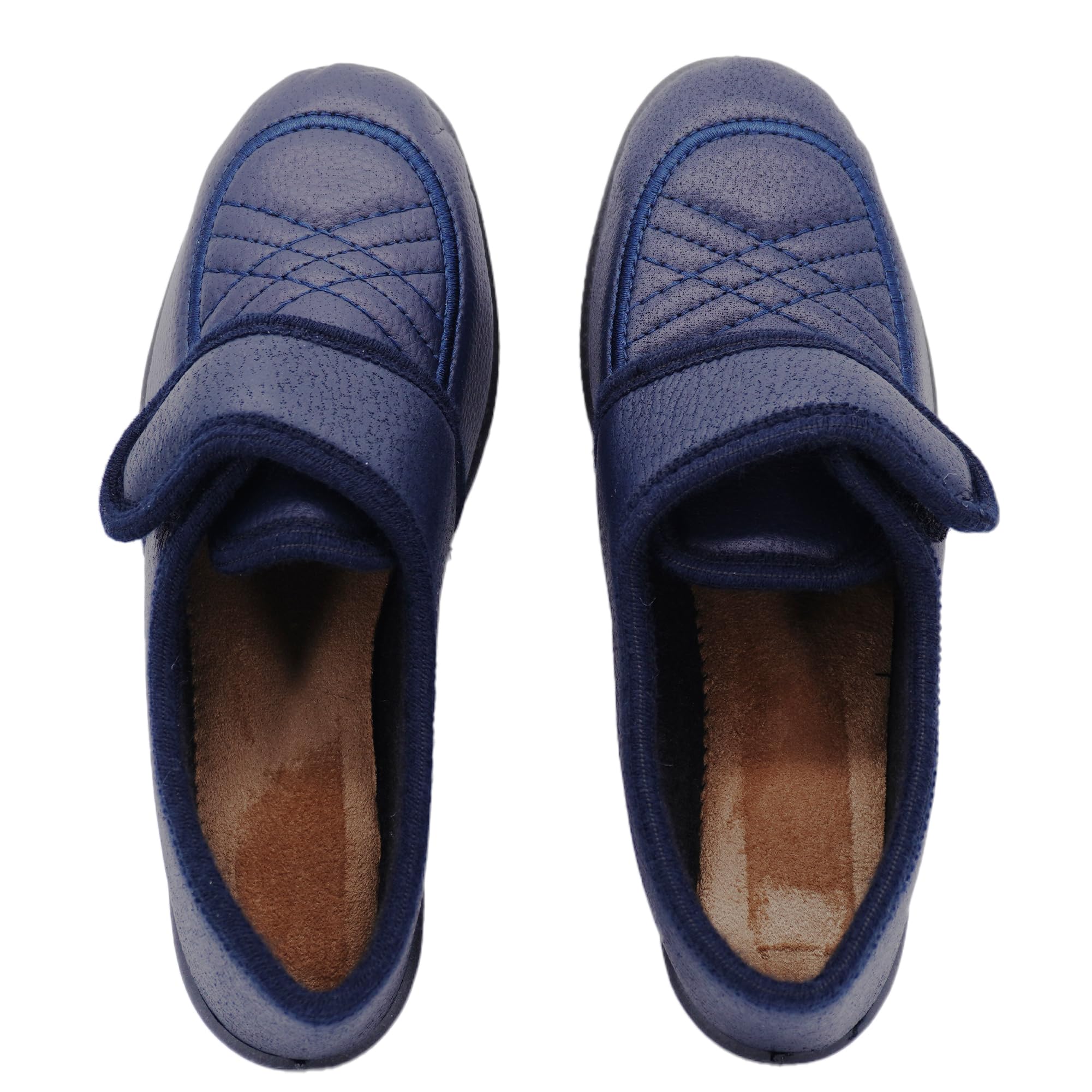 JOMIX Hausschuhe Damen mit Klettverschluss Orthopädisch Pantoffeln Anatomisch Weite Passform für Geschwollene Füße Hallux Valgus Rutschfeste Gummisohle Leicht und Bequem Hergestellt in Italien