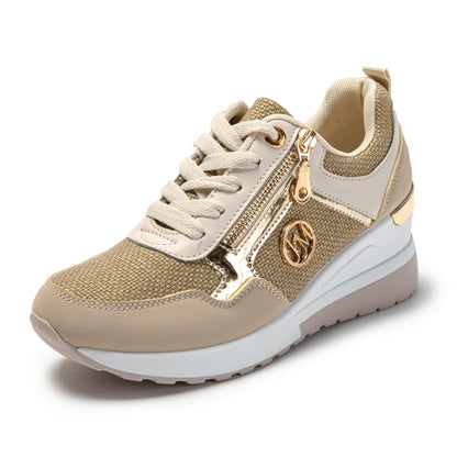 JOMIX Damen Laufschuhe Atmungsaktiv Sneaker Leichtes Sportschuhe Turnschuhe Elegant Plateau Frizeitschuhe