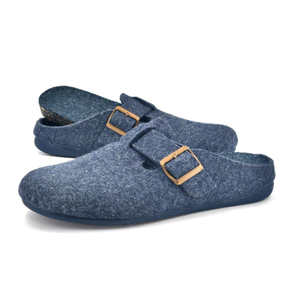 JOMIX Fliz Hausschuhe Herren Winter Pantoffeln Warm Pantoletten mit Schnalle Slippers Men