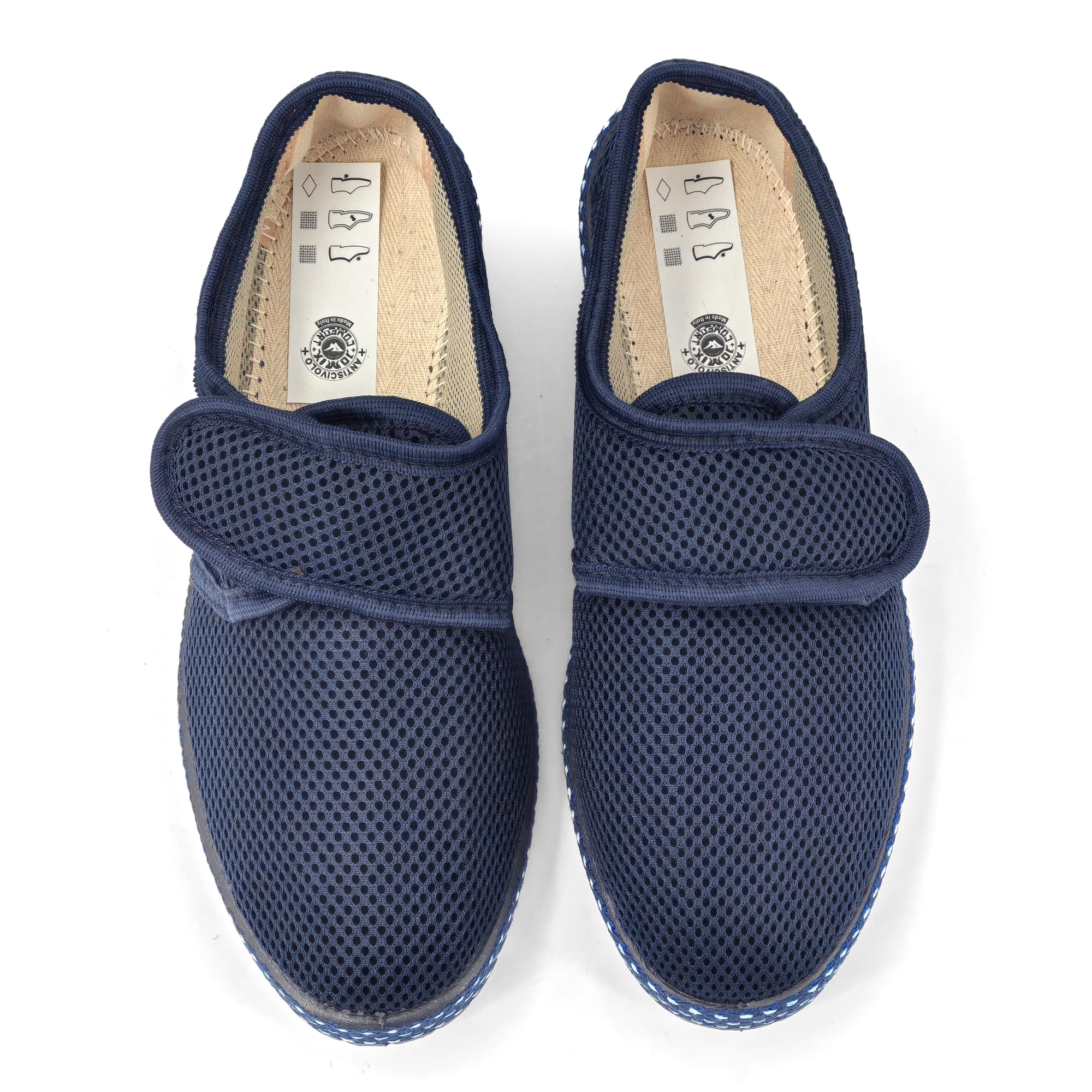 JOMIX Diabetiker Schuhe Herren Orthopädische Pantoffeln Sommer Senioren Hausschuhe mit Klettverschluss Leichte Atmungsaktiv Pantoletten mit Memory Foam Bequeme Slipper