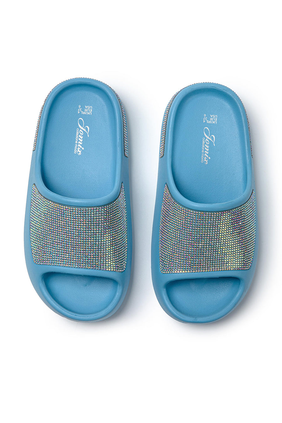 Women's Summer Slippers Rubber Rhinestone Sea SD9049 
