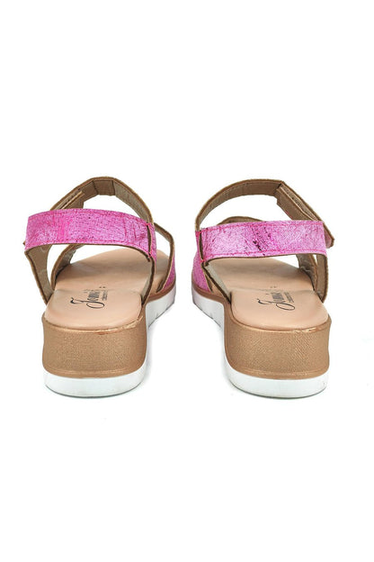 JOMIX Sandali Donna Estive Bassi Sandali Zeppa Eleganti a Strappo Regolabile da Mare Spiaggia Vera Pelle Made in Italy TD2064