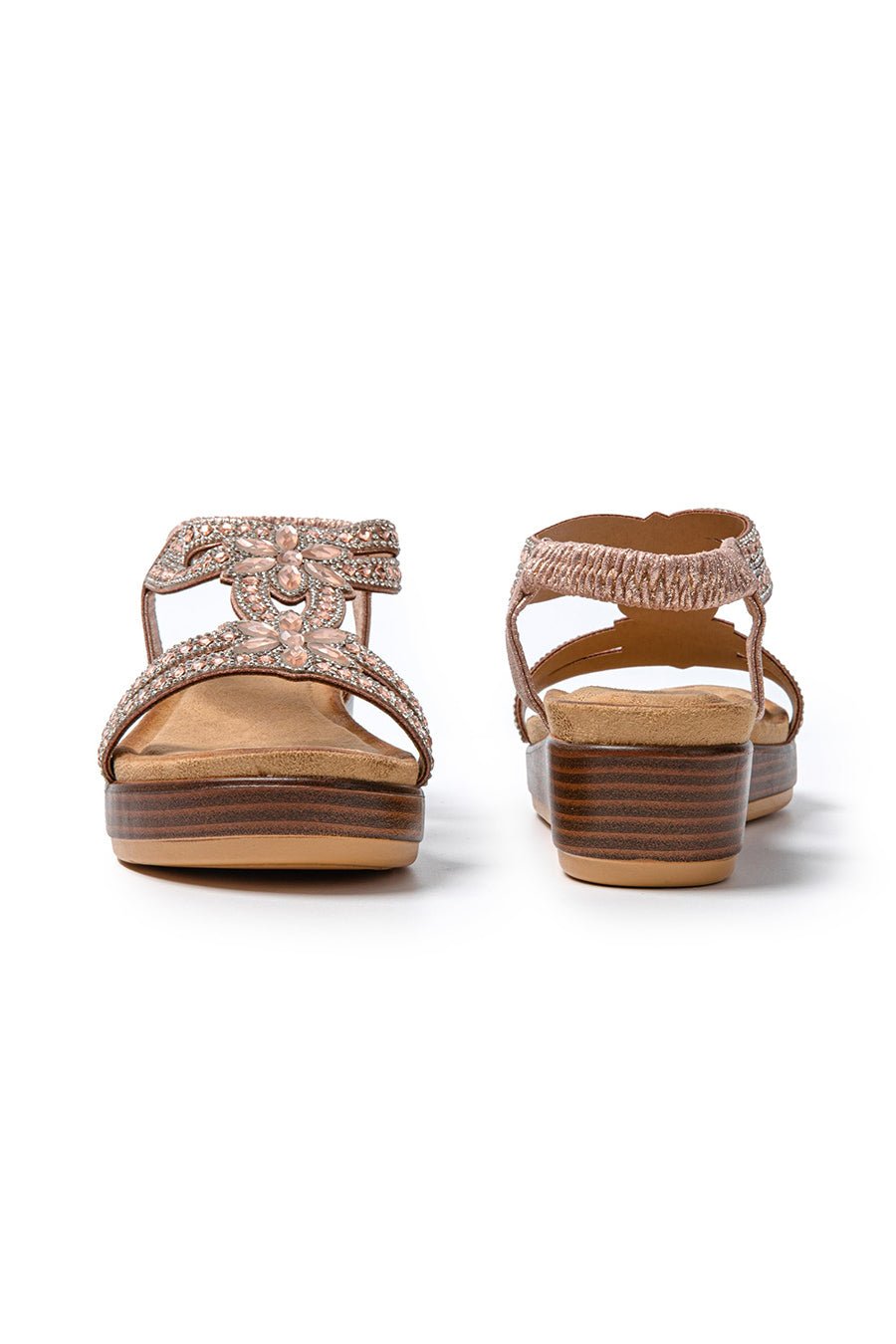 JOMIX Sandali Estivi da Donna con Eleganti Gioielli Strass e Chiusura Elastica SD9105