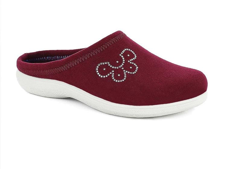 inblu Donna, Pantofole Da Casa con Fiorellino Di Strass, Leggere E Flessibili, Sottopiede In Morbido Tessuto, 35/41, Zapatillas Bajas Mujer