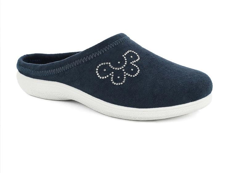 inblu Donna, Pantofole Da Casa con Fiorellino Di Strass, Leggere E Flessibili, Sottopiede In Morbido Tessuto, 35/41, Zapatillas Bajas Mujer