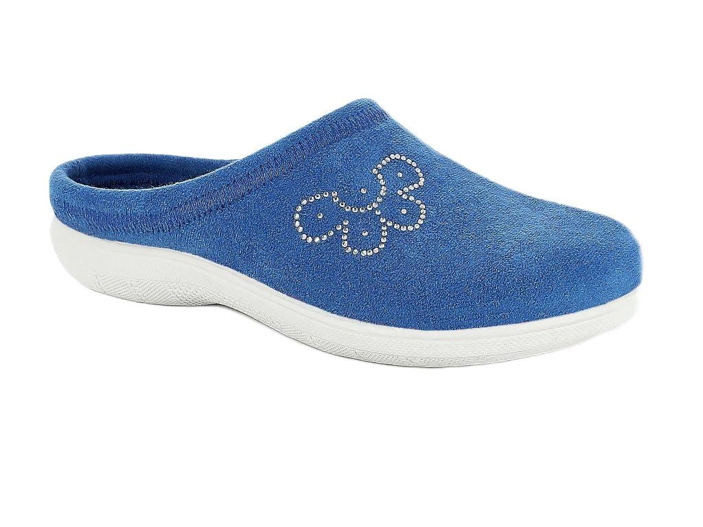 inblu Donna, Pantofole Da Casa con Fiorellino Di Strass, Leggere E Flessibili, Sottopiede In Morbido Tessuto, 35/41, Zapatillas Bajas Mujer