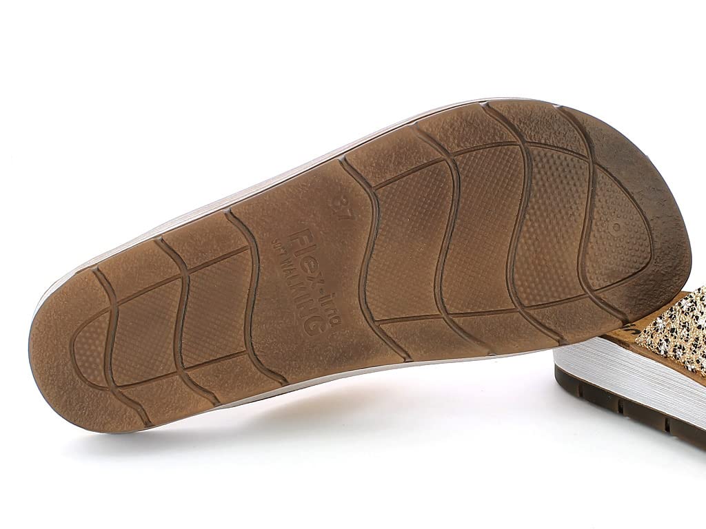 inblu Sandalias Bajas para Mujer con Detalle de Cebra, Ajustables por Desgarro, Planas