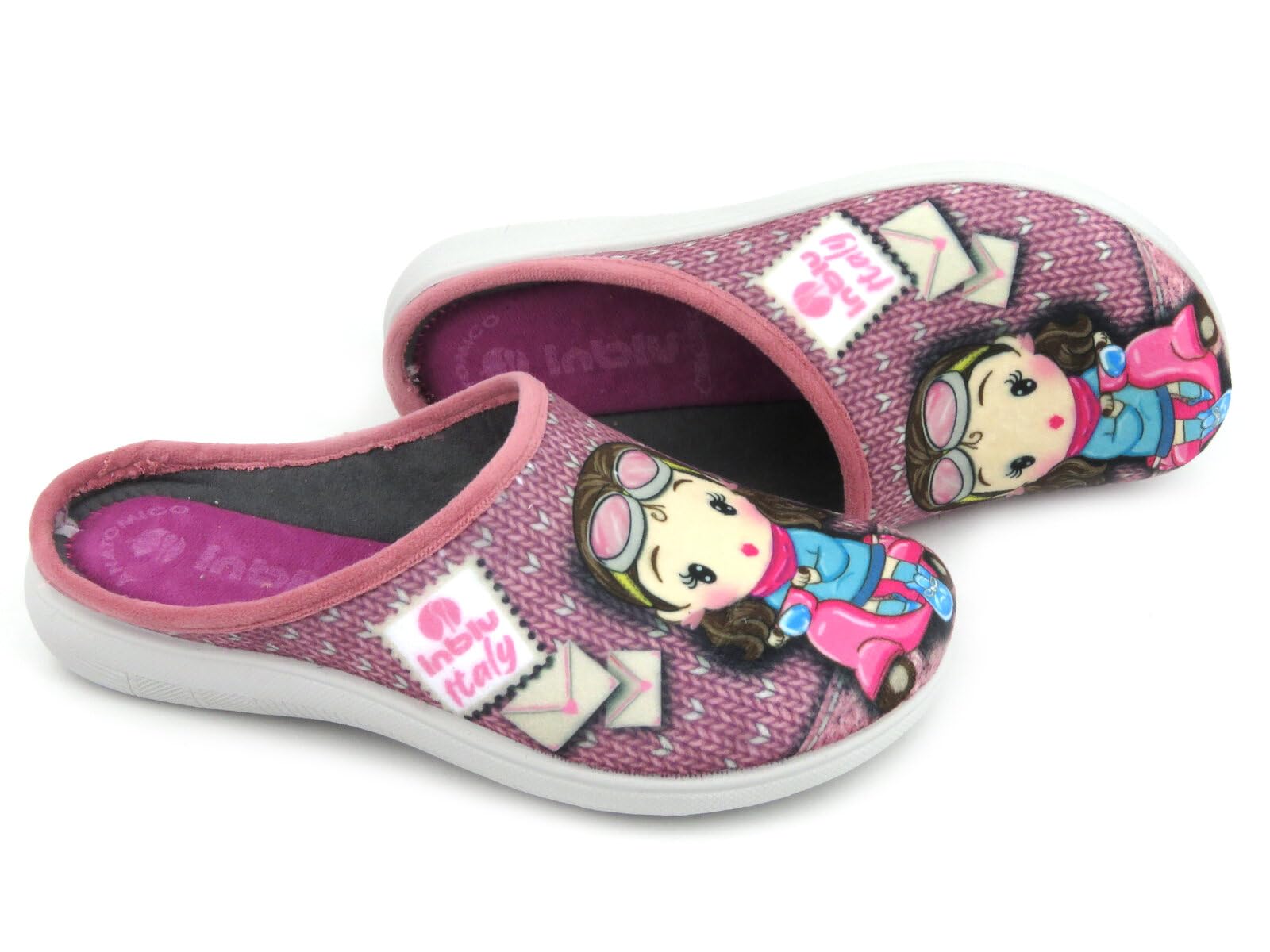 inblu Viaje, Zapatillas de Mujer con muñeca, Plantilla Acolchada, 35/63, Pantuflas, Rosa, 36 EU