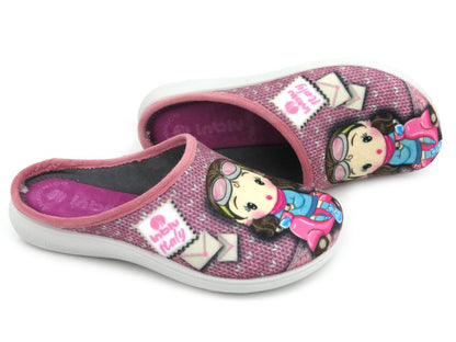 inblu Viaje, Zapatillas de Mujer con muñeca, Plantilla Acolchada, 35/63, Pantuflas, Rosa, 36 EU