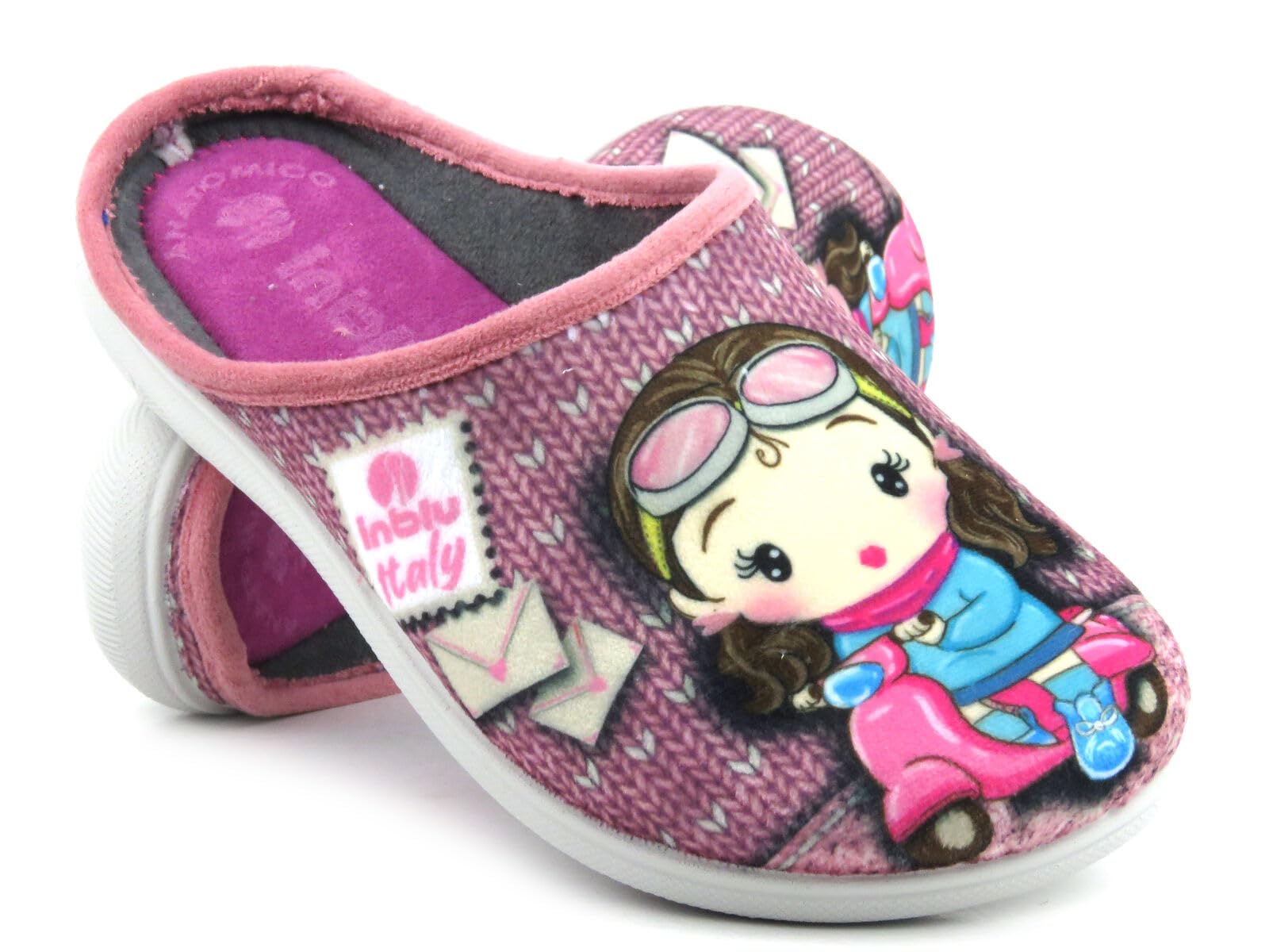 inblu Viaje, Zapatillas de Mujer con muñeca, Plantilla Acolchada, 35/63, Pantuflas, Rosa, 36 EU