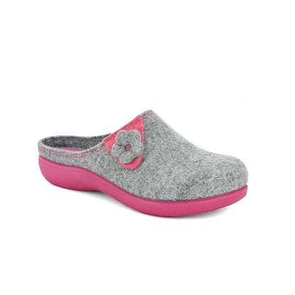 inblu Zapatillas Ecofriends de Fieltro con Flor, Suela de Materiales de Recuperación, 35/41, Pantuflas Mujer