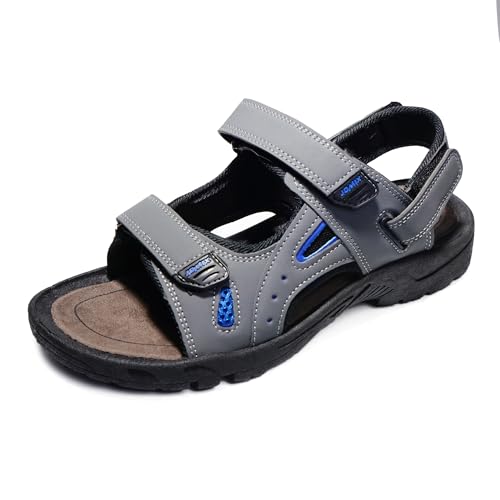JOMIX Athletische Sandalen Herren Klettverschluss Sommer Rutschfest Flach Wandersandalen Outdoor Strand Reisen Trekking Wander