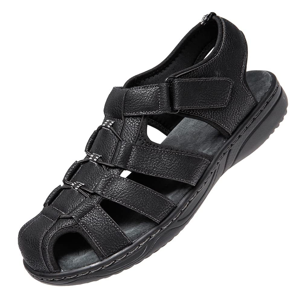 JOMIX Athletische Sandalen Herren Klettverschluss Sommer Rutschfest Flach Wandersandalen Outdoor Strand Reisen Trekking Wander