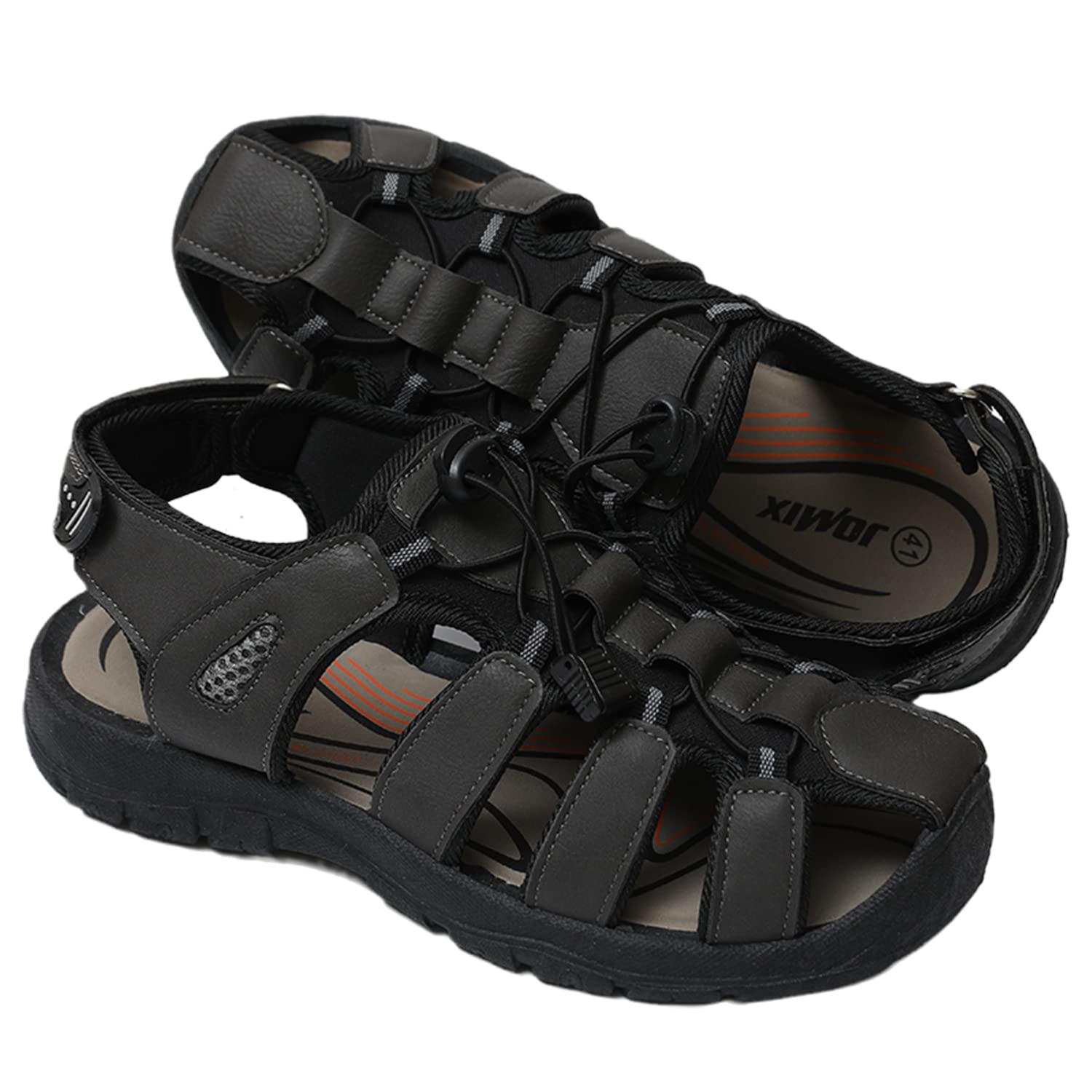JOMIX Athletische Sandalen Herren Klettverschluss Sommer Rutschfest Flach Wandersandalen Outdoor Strand Reisen Trekking Wander