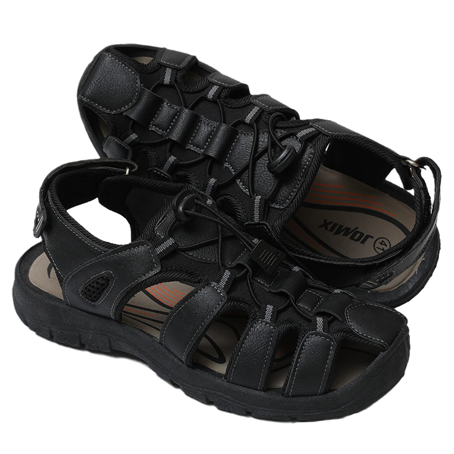 JOMIX Athletische Sandalen Herren Klettverschluss Sommer Rutschfest Flach Wandersandalen Outdoor Strand Reisen Trekking Wander