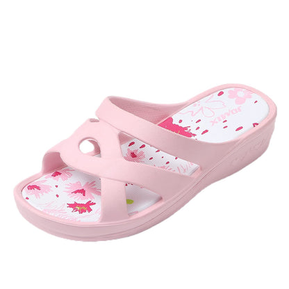 JOMIX Badelatschen Damen Schlappen Sommer Blumenmuster Fußbett Sandalen Badeschlappen Damen Bunt Meer Pool Strand Schwimmen Indoor Outdoor