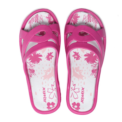 JOMIX Badelatschen Damen Schlappen Sommer Blumenmuster Fußbett Sandalen Badeschlappen Damen Bunt Meer Pool Strand Schwimmen Indoor Outdoor
