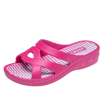 JOMIX Badelatschen Damen Schlappen Sommer Blumenmuster Fußbett Sandalen Badeschlappen Damen Bunt Meer Pool Strand Schwimmen Indoor Outdoor
