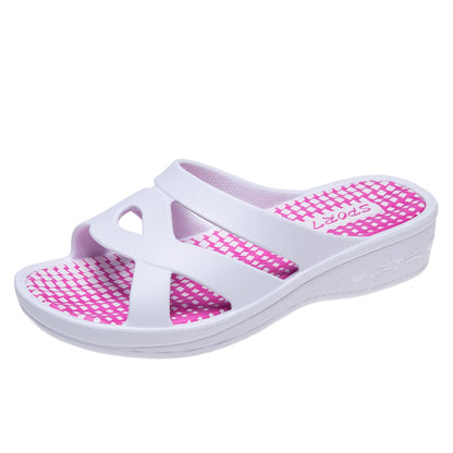 JOMIX Badelatschen Damen Schlappen Sommer Blumenmuster Fußbett Sandalen Badeschlappen Damen Bunt Meer Pool Strand Schwimmen Indoor Outdoor